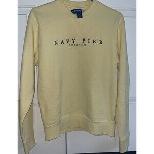 Big Cotton Gear Navy Pier 1916 Graphic Crewneck Sweatshirt Extra Small Yellow